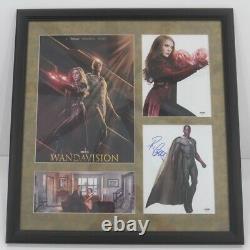 Elizabeth Olsen Paul Bettany Cast Signed PSA WandaVision Framed Scarlett Witch