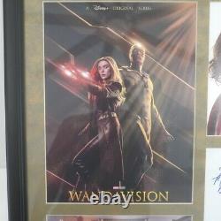Elizabeth Olsen Paul Bettany Cast Signed PSA WandaVision Framed Scarlett Witch