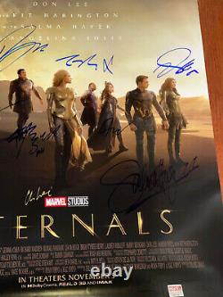 Eternals DS Movie Poster CAST SIGNED Premiere Avengers Marvel Studios COA RARE