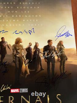Eternals DS Movie Poster CAST SIGNED Premiere Avengers Marvel Studios COA RARE