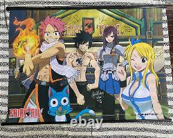 Fairy Tail Dub Cast Signed Wallscroll Cherami Leigh Colleen Clinkenbeard Lucy