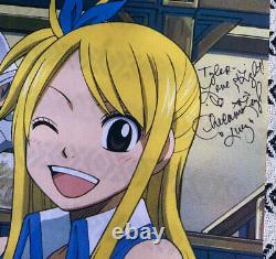 Fairy Tail Dub Cast Signed Wallscroll Cherami Leigh Colleen Clinkenbeard Lucy