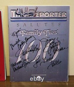 Family Ties TV Show Cast signed Hollywood Reporter for the 100th Episode, script