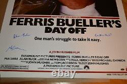 Ferris Bueller's Day Off Cast Autographed Movie Poster 27x40 Schwartz COA