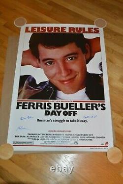 Ferris Bueller's Day Off Cast Autographed Movie Poster 27x40 Schwartz COA