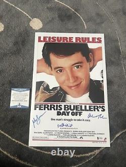 Ferris Bueller's Day Off Cast Signed 11 x 17 Photo Poster Beckett Certified