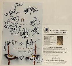 Framed IT Chapter Two Cast Signed X12 11x17 Poster Pennywise Sketch Beckett LOA