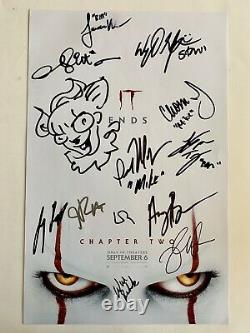 Framed IT Chapter Two Cast Signed X12 11x17 Poster Pennywise Sketch Beckett LOA