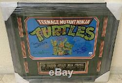 Framed Teenage Mutant Ninja Turtles TMNT Cast Signed X6 11x17 Poster Beckett LOA