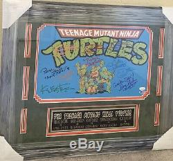 Framed Teenage Mutant Ninja Turtles TMNT Cast Signed X6 11x17 Poster Beckett LOA