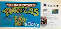 Framed Teenage Mutant Ninja Turtles TMNT Cast Signed X6 11x17 Poster Beckett LOA