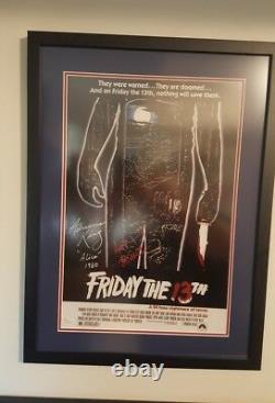 Friday the 13th Movie Poster Signed by 2 Cast 17x23 Framed Horror Auto'd JSA