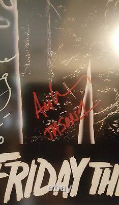Friday the 13th Movie Poster Signed by 2 Cast 17x23 Framed Horror Auto'd JSA