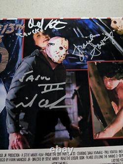 Friday the 13th Part 3 CAST 5X Signed 8x10 PHOTO Mike DeLuna + JSA COA