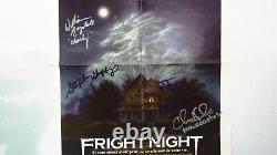 Fright Night Original 1985 French / Dutch Movie poster 14x21 Cast signed X 4