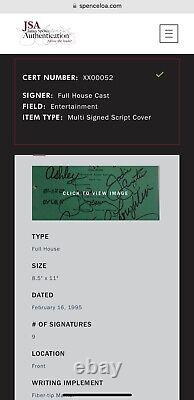 Full House autographed full cast signed script Saget Stamos Mary-Kate Ashley JSA