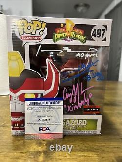 Funko Pop! Metallic Megazord Power Rangers #497 signed by Original cast
