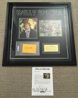 GENE WILDER Signed WILLY WONKA Full Cast 8x10 PHOTO & GOLDEN TICKET Framed PSA