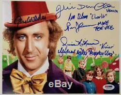 GENE WILDER + Willy Wonka Kids Cast x6 signed 8x10 Photo PSA/DNA COA LOA