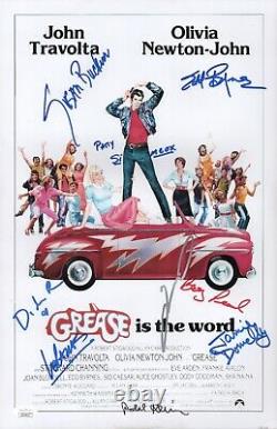 GREASE John Travolta Cast X8 Signed 11x17 Photo Autograph JSA COA Cert