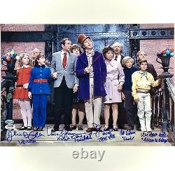 Gene Wilder + 5 Willy Wonka Kids cast signed 12x17 Photo PSA/DNA Witness COA LOA