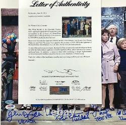 Gene Wilder + 5 Willy Wonka Kids cast signed 12x17 Photo PSA/DNA Witness COA LOA