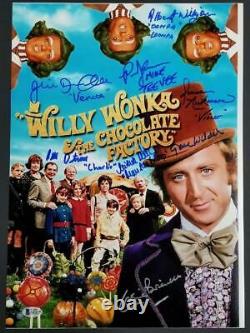 Gene Wilder + Willy Wonka 8 autos cast signed 12x17 Photo Beckett BAS LOA COA