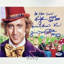 Gene Wilder + Willy Wonka Kids autograph cast signed 8x10 Photo PSA/DNA COA LOA