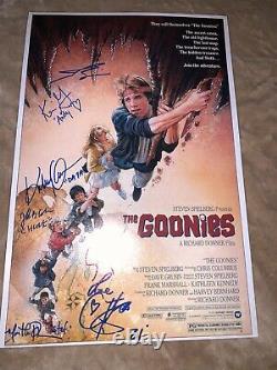 Goonies Cast Signed 12x18 Photo Pic PSA/DNA COA All The Goonies Autographs