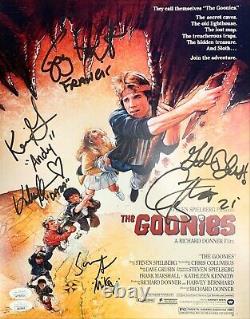 Goonies cast signed autographed inscribed 11x14 photo JSA Feldman KeQuan Astin