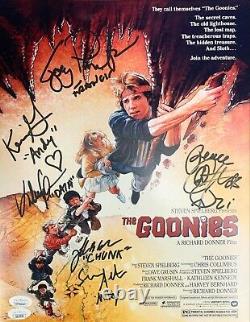 Goonies cast signed autographed inscribed 11x14 photo JSA Feldman KeQuan Cohen