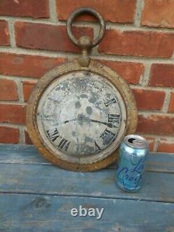 Great small Antique Pocket Watch Jewelers Trade Sign Cast Iron And Tin