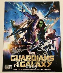 Guardians Of The Galaxy Cast Signed 8x10 5 Sigs Pratt, Bautista, Gillan Beckett
