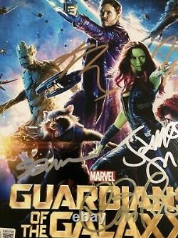 Guardians Of The Galaxy Cast Signed 8x10 5 Sigs Pratt, Bautista, Gillan Beckett