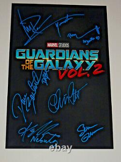 Guardians Of The Galaxy Vol 2 Cast Signed X6 Autographed 12x18 Photo Poster