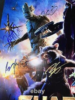 Guardians of the Galaxy Movie Poster Cast Signed COA Badge Rare Avengers