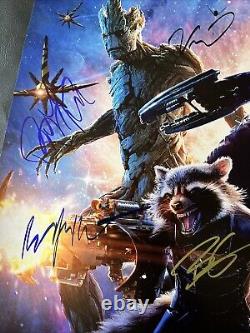 Guardians of the Galaxy Movie Poster Cast Signed COA Badge Rare Avengers