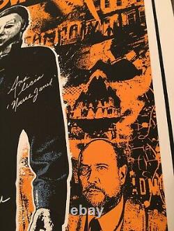 Halloween 2 James Rheem Davis screen printed poster CAST SIGNED JOHN CARPENTER
