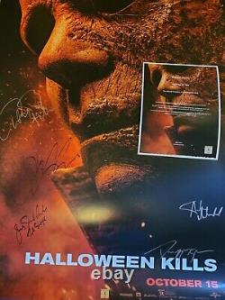 Halloween Kills CAST SIGNED Original 27x40 Movie Poster withCOA Jamie Lee Curtis