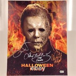 Halloween Kills cast signed 16x20 photo CurtisCarpenterCourtneyCastle BAS LOA