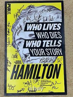 Hamilton Public Original Signed Cast Poster with OBC Cast Members! Rare