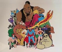 Hanna Barbera 1973 Superheroes Publicity Cel-Signed by Bob Singer