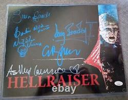 Hellraiser Cast 6X SIGNED Barker Bradley Laurence Wilde Vince JSA COA 11x14