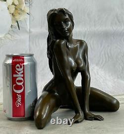 Hot Cast Signed Original Nude Female Bronze Sculpture Hot Cast Figure
