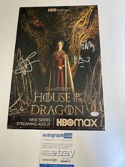 House Of The Dragon Cast Signed 12x18 Photo Autograph GOT ACOA Rare Milly