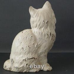 Hubley Cast Iron Persian Sitting Cat Door Stop Original Paint #302 Signed