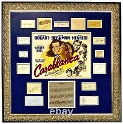 Humphrey Bogart Monumental Autographed Signed Casablanca Credited Cast Framed