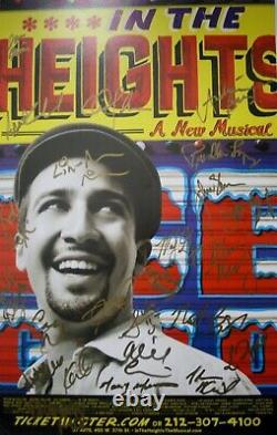 IN THE HEIGHTS LIN-MANUEL MIRANDA, RARE 24 Cast Signed Broadway Poster HAMILTON