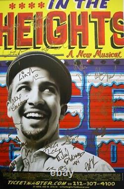 IN THE HEIGHTS LIN-MANUEL MIRANDA, RARE 24 Cast Signed Broadway Poster HAMILTON