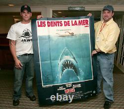 JAWS 1975 original HUGE Les Dents De La Mer poster cast signed x9 Lee Fierro